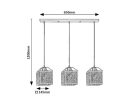 Samilo, beltéri függőlámpa E27 3xMAX40W, L65cm