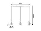 Fran, beltéri függőlámpa E27 3xMAX40W, L70cm