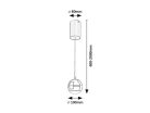 Maelo, beltéri függőlámpa LED6W, H40-200cm