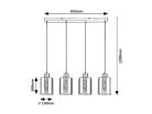 Perez, beltéri függőlámpa E27 4xMAX40W, L65cm