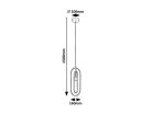 Rovier, beltéri függőlámpa E27 1xMAX40W, L16cm