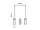 Rovier, beltéri függőlámpa E27 3xMAX40W, L85cm