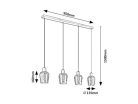 Florian, beltéri függőlámpa E27 4xMAX40W, L95cm