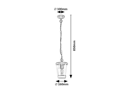 Savano, kültéri függőlámpa E27 1xMAX40W, H85cm