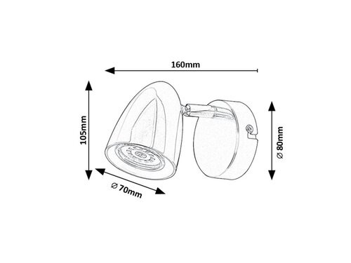 Perico, beltéri fali, GU10 1xMAX5W, fehér