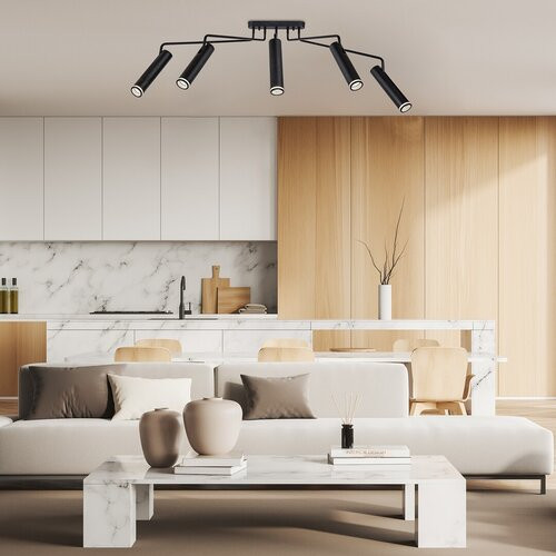 Senobia, beltéri mennyezeti GU10 5xMAX35W,L130cm