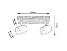 Toras, beltéri mennyezeti GU10 2xMAX5W, L26cm