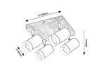 Toras, beltéri mennyezeti GU10 4xMAX5W, D22cm