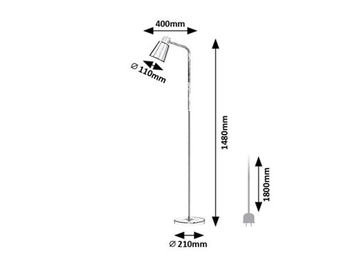 Azim, beltéri álló, E27 1xMAX40W, H148cm