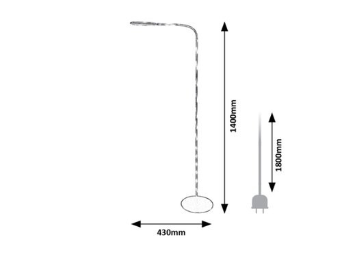 Adelmo, beltéri álló, LED10W,H140cm, fekete