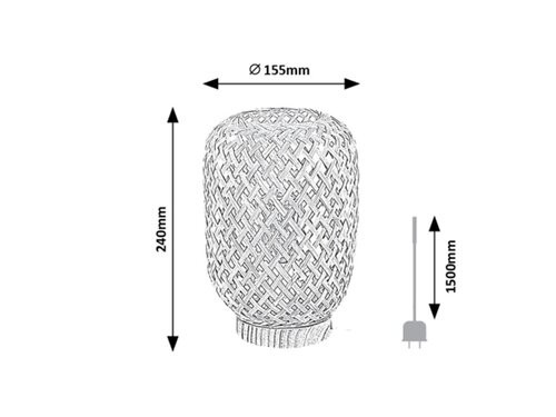 Alinafe, beltéri asztali, E14 1xMAX25W,H24cm
