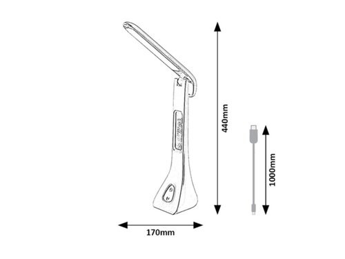 Amato, beltéri asztali, LED7W, H44cm, fekete