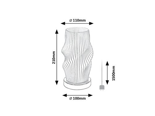 Tiana, beltéri asztali, E14 1xMAX25W, H21cm