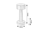 Senan, beltéri asztali, LED2,7W, H21cm,ezüst