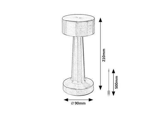 Senan, beltéri asztali, LED2,7W, H21cm,ezüst