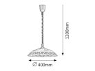 Etrusco függ D40 E27 60W rolly bronz