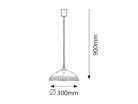 Etrusco függ D30 E27 60W fix, bronz