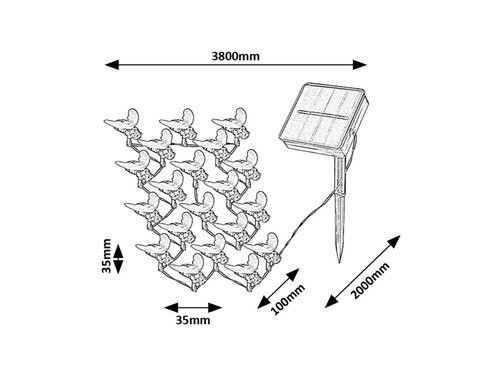 Bobus,outd.solar, LED0,06W, L380cm