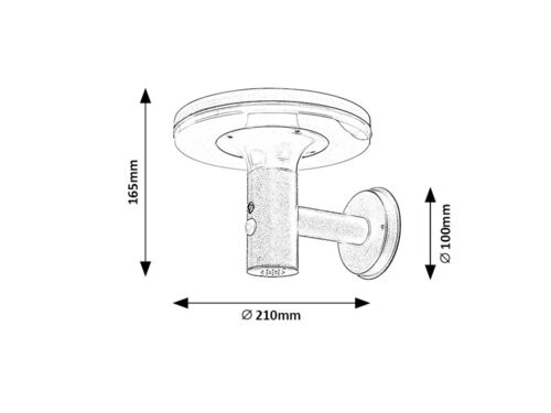 Alaska,outd.solar, wall, LED10W, H16,5cm