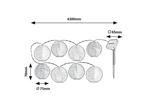 Titu,kül.szolár, LED0,48W, L230cm