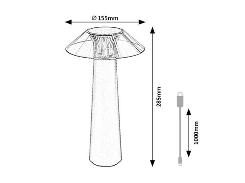 Assen,kül.asztali, LED5W, H28,5cm