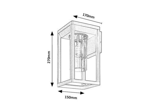 Zernest,kül.fali, E27 1xMAX15W, H27cm