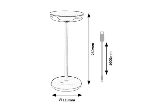 Konin,kül.asztali, LED6W, H26cm