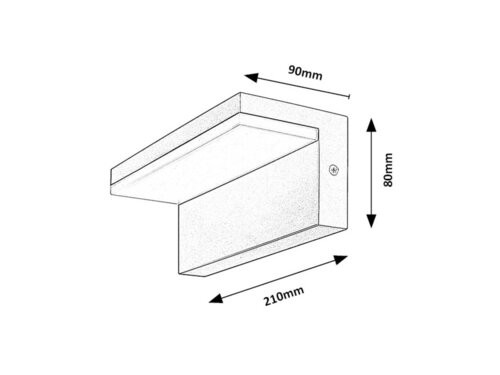 Zaragoza,kül.fali, LED10W, L21cm, fekete