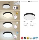 Tartu, kültéri m.lámpa,LED 24W,fekete,kerek