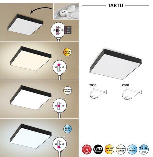 Tartu, kültéri m.lámpa,LED 24W,fekete,szögletes 
