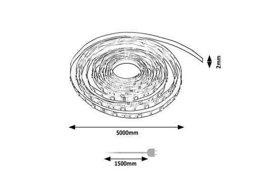 LED Strip, 19W , RGB, L500cm, IP44