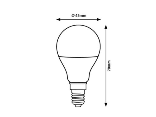 SMD LED, E14 G45, 5W, 470lm, 3000K