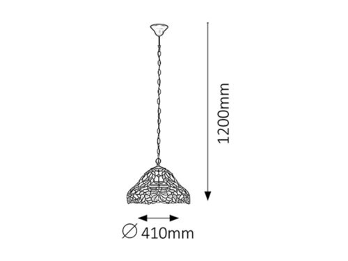 Mirella függ D41 E27 2x60W tiffany