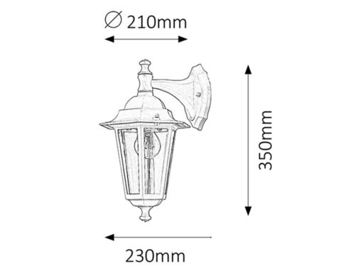 Velence kült fali le E27 60W fekete IP43