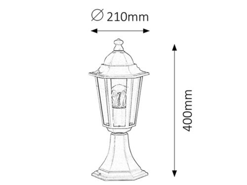 Velence kült talp40cmE27 60W fehér IP43