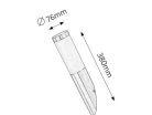 Inox torch kült fali döntöttE27 25W IP44