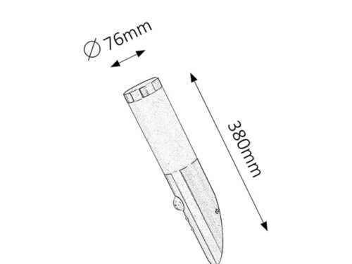 Inox torch kült fali E27 25W IP44 mozg
