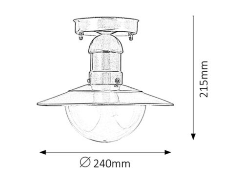 Oslo kültéri mennyezeti E27 60W rm.acél IP44