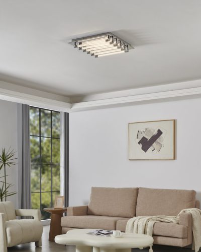 VELARDE mennyezeti lámpa acél króm / üveg átlátszó