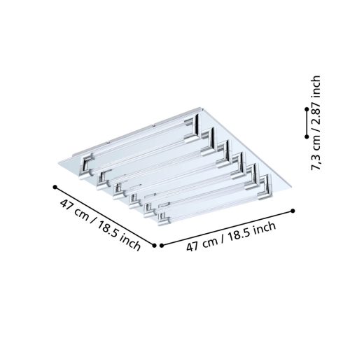 VELARDE mennyezeti lámpa acél króm / üveg átlátszó