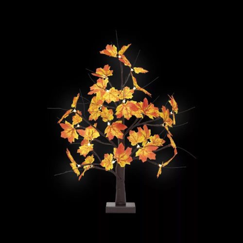 HOME ATM02 asztali juharfa dekoráció, 60 cm, 24 db melegfehér LED, időzítő, elemes tápellátás, beltéri kivitel, fekete