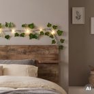 HOME ATM05 borostyánlevél fényfüzér, 2 méter, 20 db melegfehér micro LED, időzítő, elemes tápellátás, beltéri kivitel