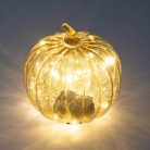 HOME ATM13 üveg tök dekoráció, 16 cm, 15 db melegfehér micro LED, időzítő, elemes tápellátás, beltéri kivitel