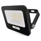 LED reflektor GLARO 20W, fekete, IP65, 2000 lm, természetes fehér