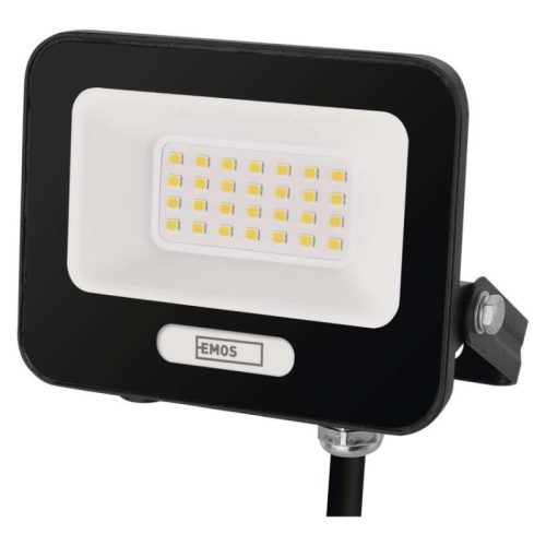 LED reflektor GLARO 20W, fekete, IP65, 2000 lm, természetes fehér