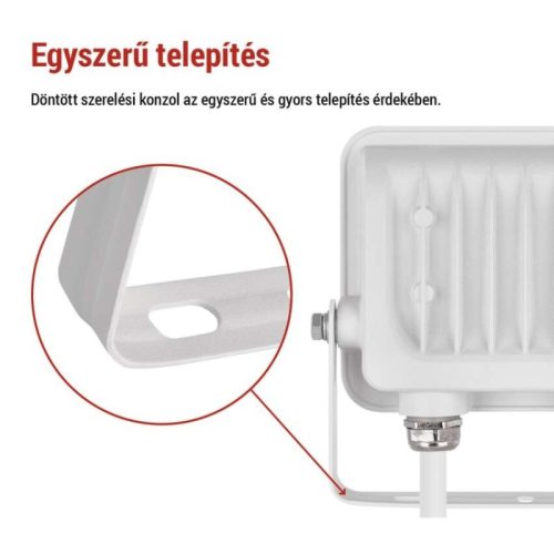 LED reflektor GLARO 20W, fehér, IP65, 2000 lm, természetes fehér