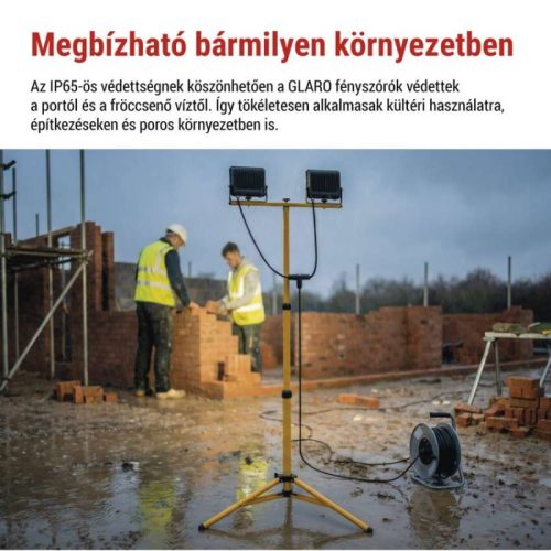 EMOS GLARO LED reflektor 2×30W + háromlábú állvány