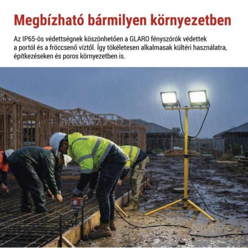 EMOS GLARO LED reflektor 2×50W + háromlábú állvány