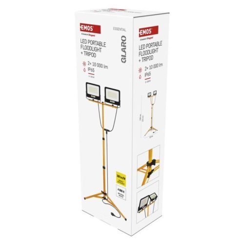 EMOS GLARO LED reflektor 2×100W + háromlábú állvány