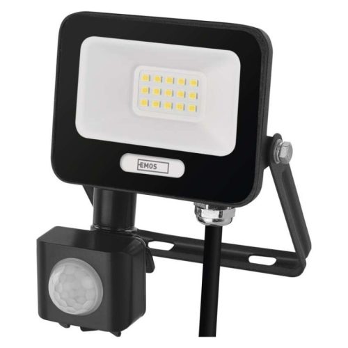 LED reflektor GLARO PIR 10 W, fekete, IP54, 1000 lm, természetes fehér